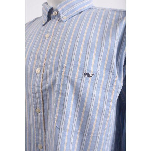 Vineyard Vines Mens Oxford Shirt stretch Classic Fit XXL Hull Blue striped NWT - Picture 4 of 6